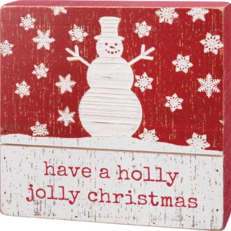 Holly Jolly Christmas Slat Box Sign
