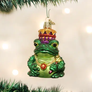 Old World Christmas the Frog King Blown Glass Ornament
