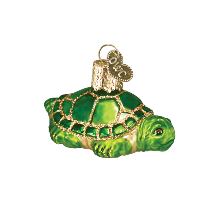 Old World Christmas Small Turtle Blown Glass Ornament