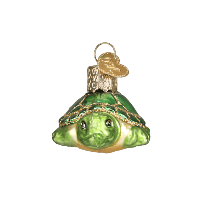 Old World Christmas Small Turtle Blown Glass Ornament