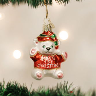 Baby's 1st Christmas Teddy Bear Ornament Old World Christmas