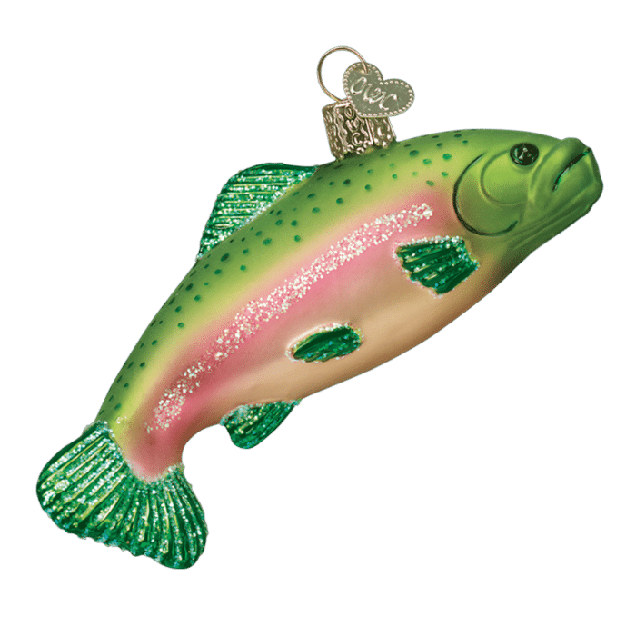Old World Christmas Rainbow Trout Blown Glass Ornament
