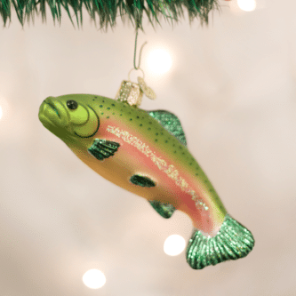 Old World Christmas Rainbow Trout Blown Glass Ornament