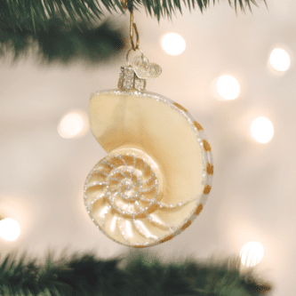 Old World Christmas Nautilus Shell Blown Glass Ornament