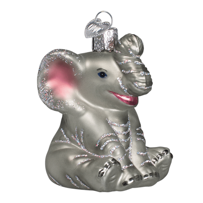 Old World Christmas Little Elephant Blown Glass Ornament