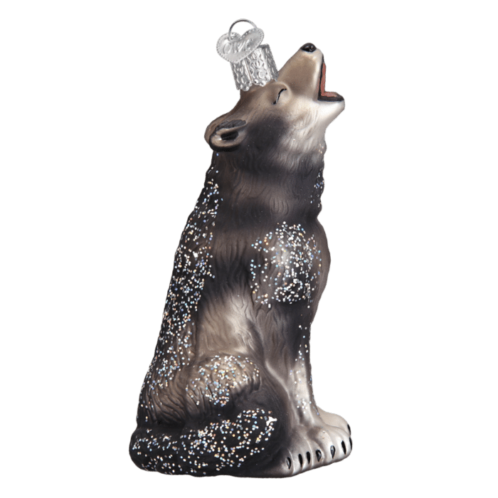 Old World Christmas Blown Glass Howling Wolf Ornament