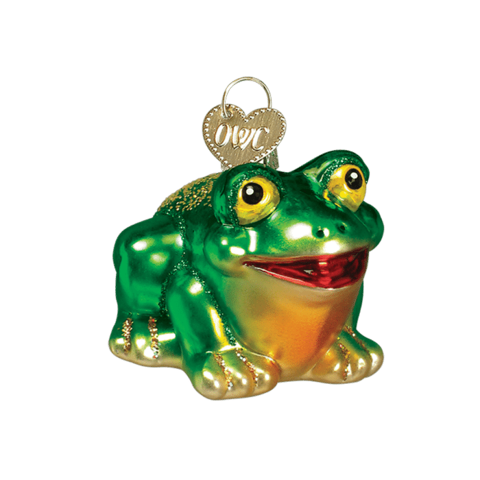 Old World Christmas Blown Glass Hop-Along Frog Ornament