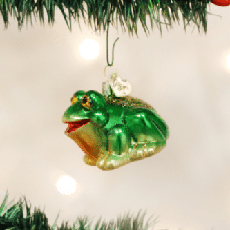 Old World Christmas Blown Glass Hop-Along Frog Ornament