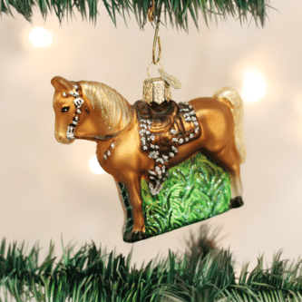 Old World Christmas Blown Glass Western Horse Ornament