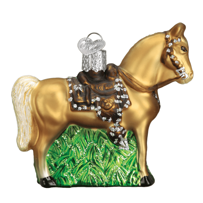 Old World Christmas Blown Glass Western Horse Ornament