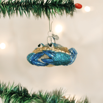 Old World Christmas Blown Glass Blue Crab Ornament
