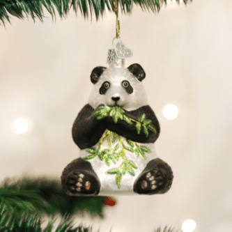 Old World Christmas Blown Glass Panda Bear Ornament