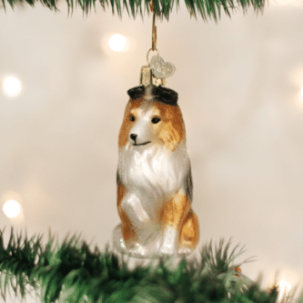 Old World Christmas Sheltie Blown Glass Ornament
