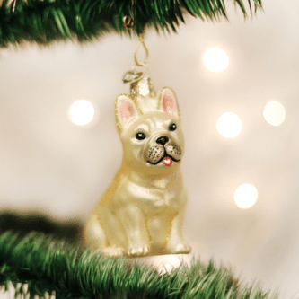 Old World Christmas French Bulldog Blown Glass Ornament