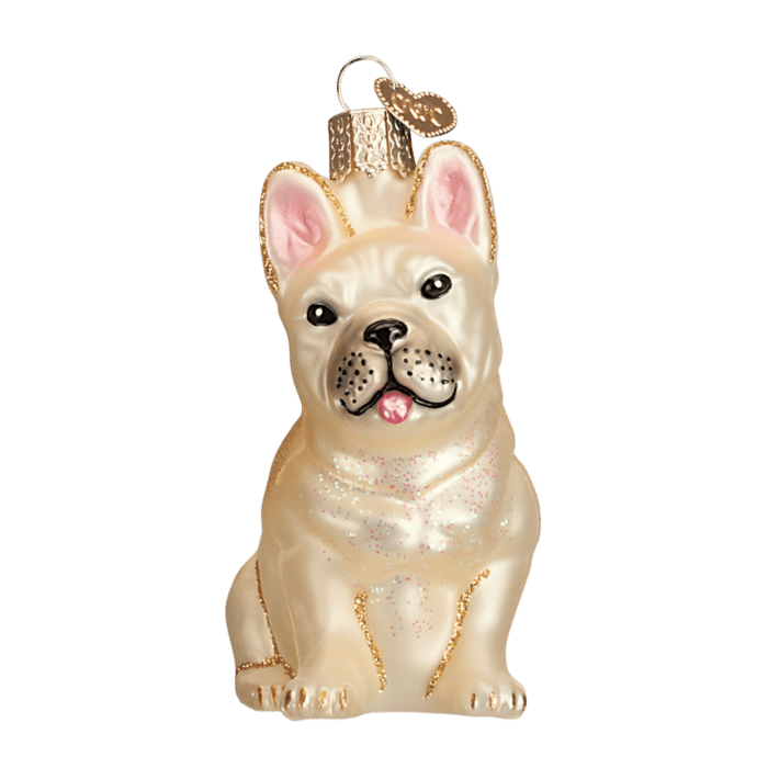 Old World Christmas French Bulldog Blown Glass Ornament