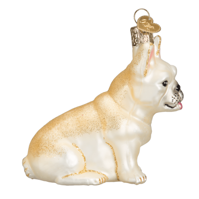 Old World Christmas French Bulldog Blown Glass Ornament