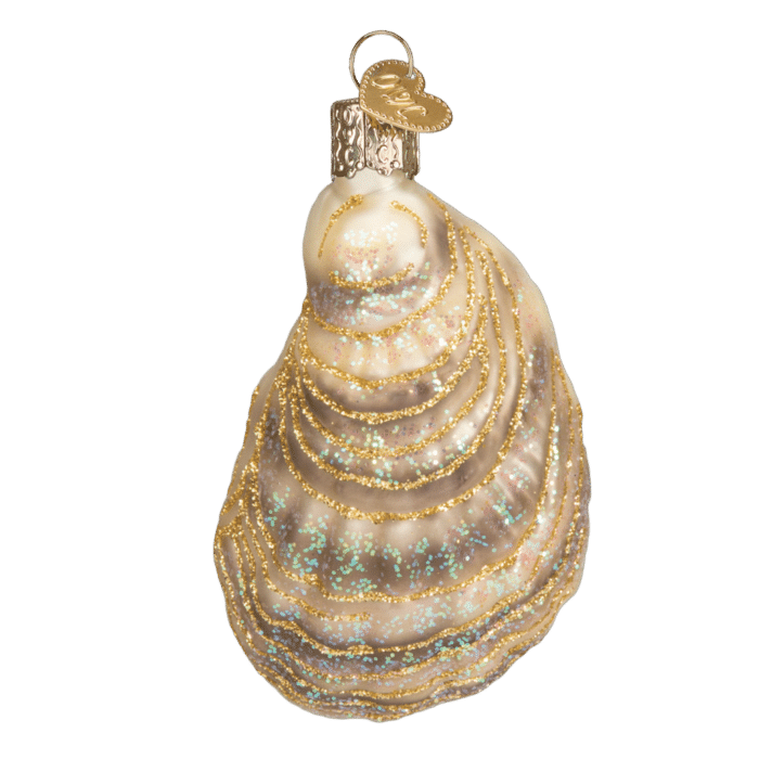 Old World Christmas Blown Glass Oyster With Pearl Ornament