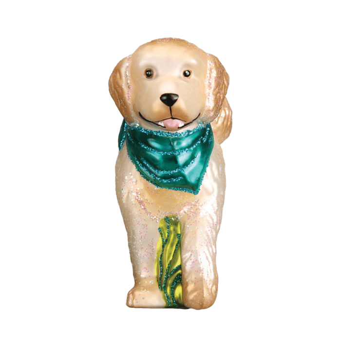 Old World Christmas Blown Glass Doodle Dog Ornament