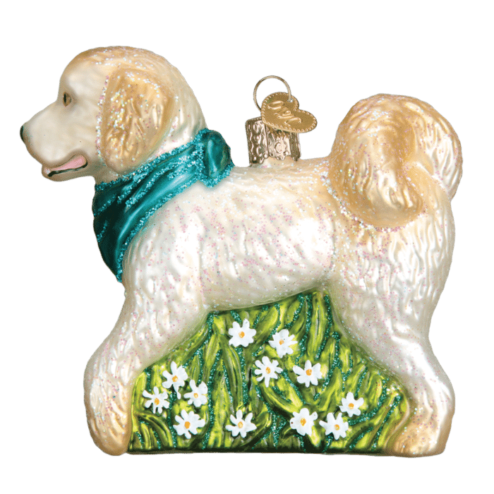 Old World Christmas Blown Glass Doodle Dog Ornament