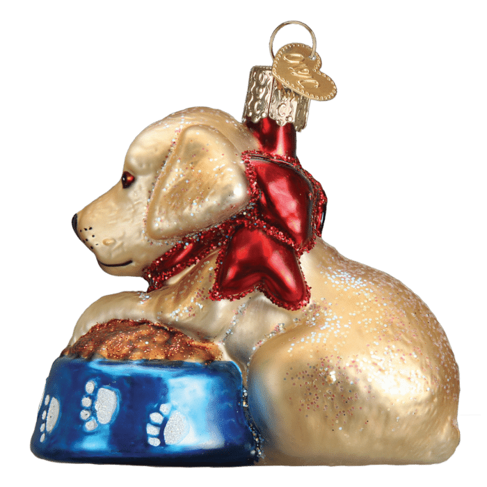 Old World Christmas Blown Glass Labrador Pup Ornament