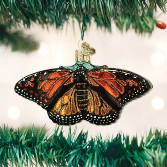 Old World Christmas Blown Glass Monarch Butterfly Ornament