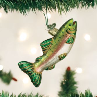 Old World Christmas Blown Glass Alpine Rainbow Trout Ornament