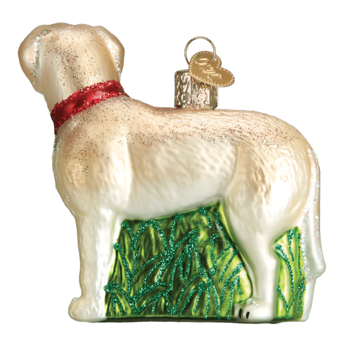 Old World Christmas Blown Glass Standing Yellow Lab Ornament