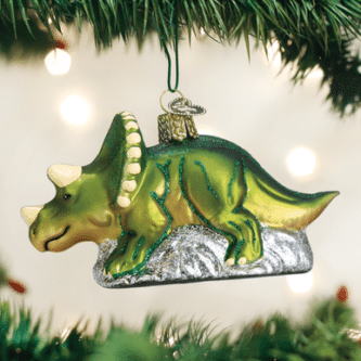 Old World Christmas Blown Glass Triceratops Ornament