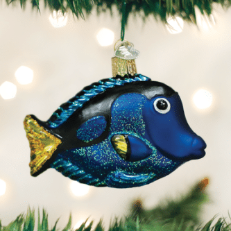 Old World Christmas Blown Glass Pacific Blue Tang Ornament