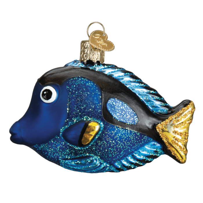 Old World Christmas Blown Glass Pacific Blue Tang Ornament