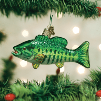 Old World Christmas Blown Glass Small Mouth Bass Ornament