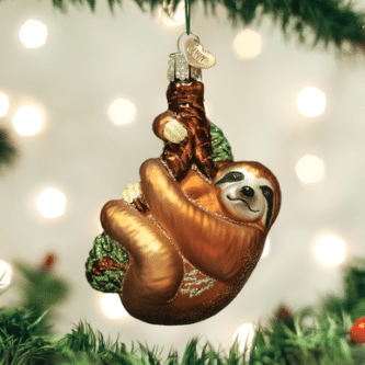 Old World Christmas Blown Glass Sloth Ornament