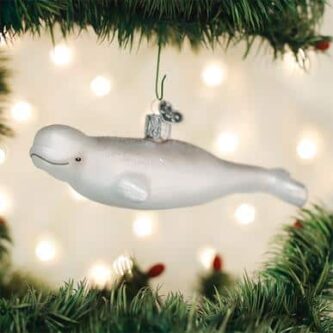 Old World Christmas Blown Glass Beluga Whale Ornament