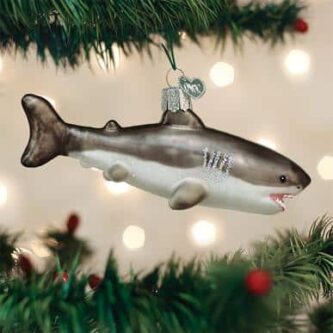 Old World Christmas Blown Glass Great White Shark Ornament