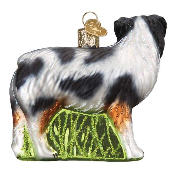 Old World Christmas Blown Glass Australian Shepherd Ornament