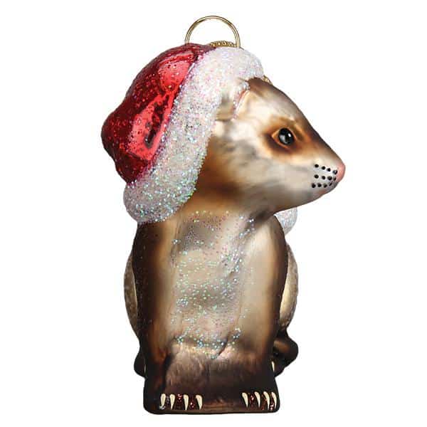 Old World Christmas Blown Glass Christmas Ferret Ornament