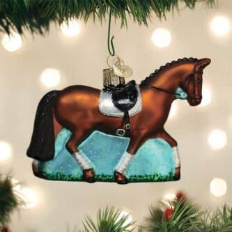 Old World Christmas Blown Glass Dressage Horse Ornament