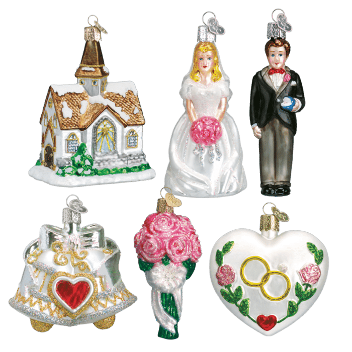 Old World Christmas Blown Glass Ornaments Wedding Collection