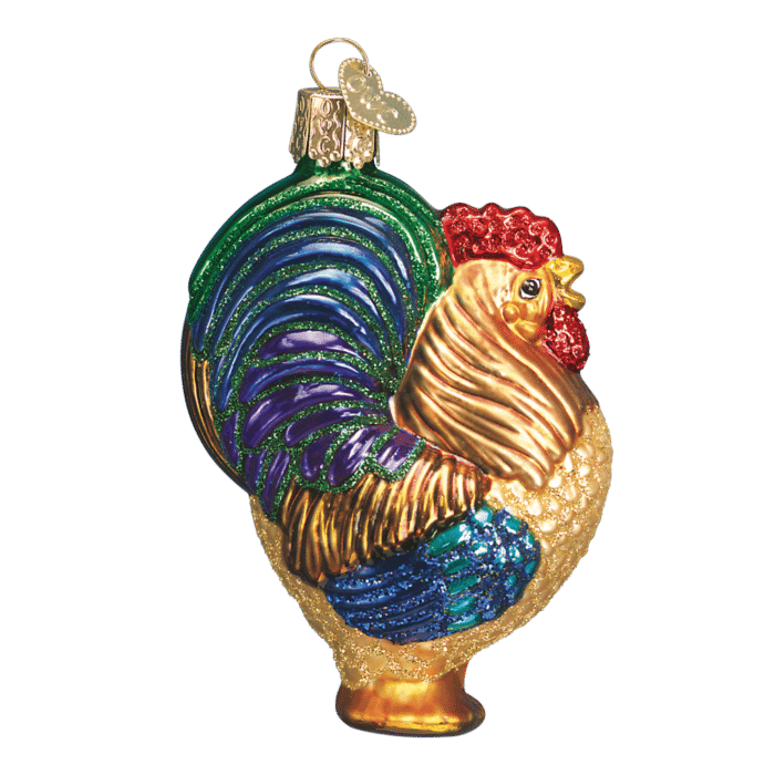 Old World Christmas Blown Glass Rooster Ornament