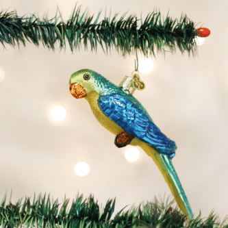 Old World Christmas Blown Glass Parakeet Ornament