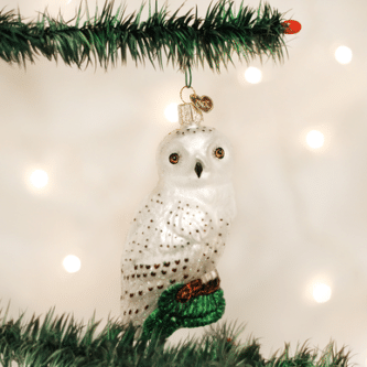Old World Christmas Blown Glass Great White Owl Ornament