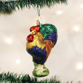 Old World Christmas Blown Glass Heirloom Rooster Ornament