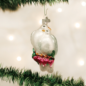 Old World Christmas Blown Glass Love Birds Ornament