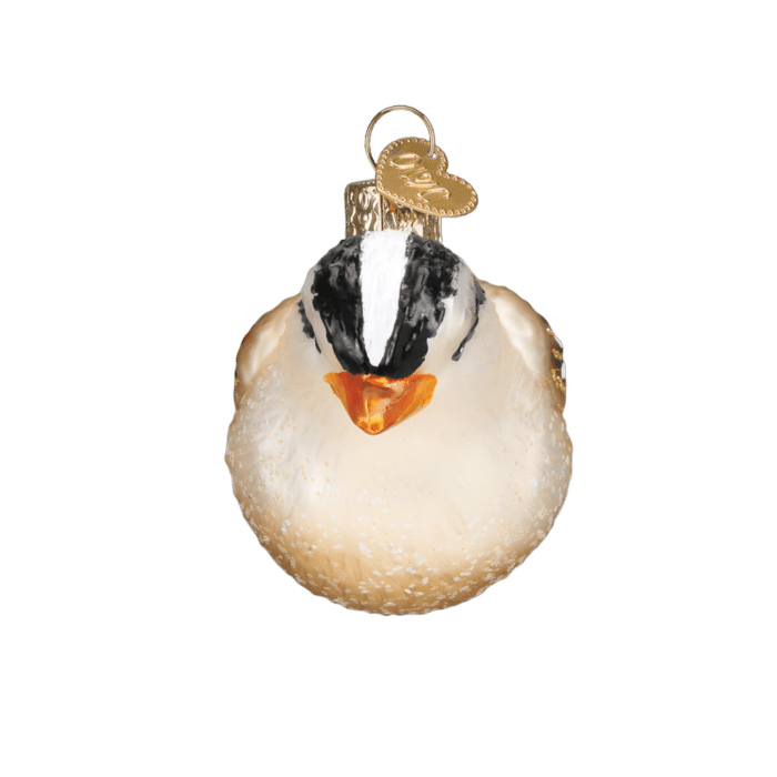 Old World Christmas Blown Glass White Crowned Sparrow Ornament