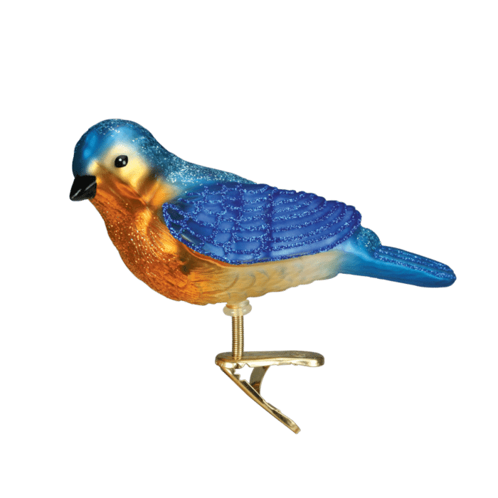 Old World Christmas Blown Glass Western Bluebird Clip-On Ornament
