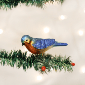 Old World Christmas Blown Glass Western Bluebird Clip-On Ornament