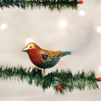 Old World Christmas Blown Glass Lilac Breasted Roller Clip-On Ornament