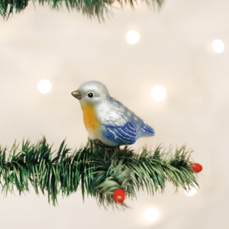 Old World Christmas Blown Glass Baby Bluebird Clip-On Ornament