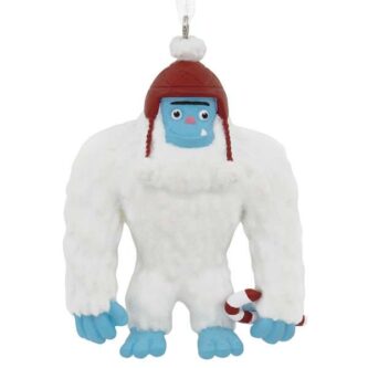 Holiday Yeti With Candy Cane Ornament