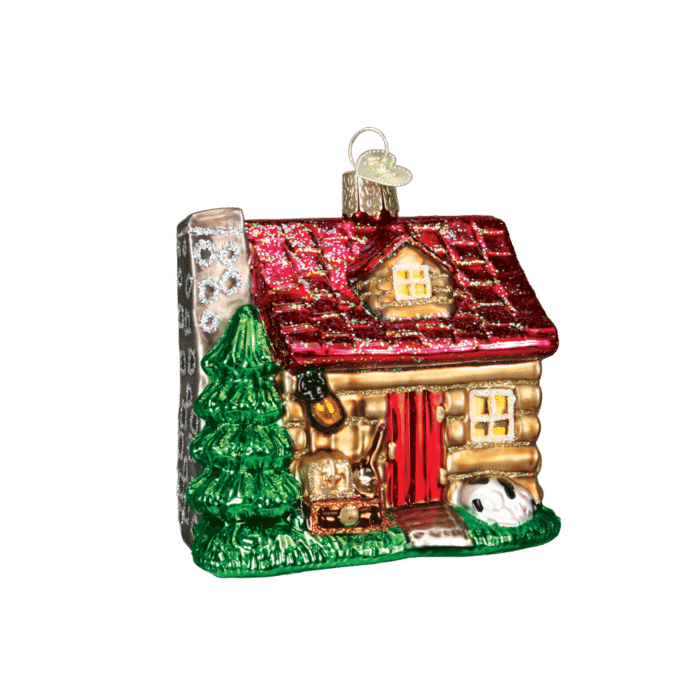 Old World Christmas Blown Glass Lake Cabin Ornament